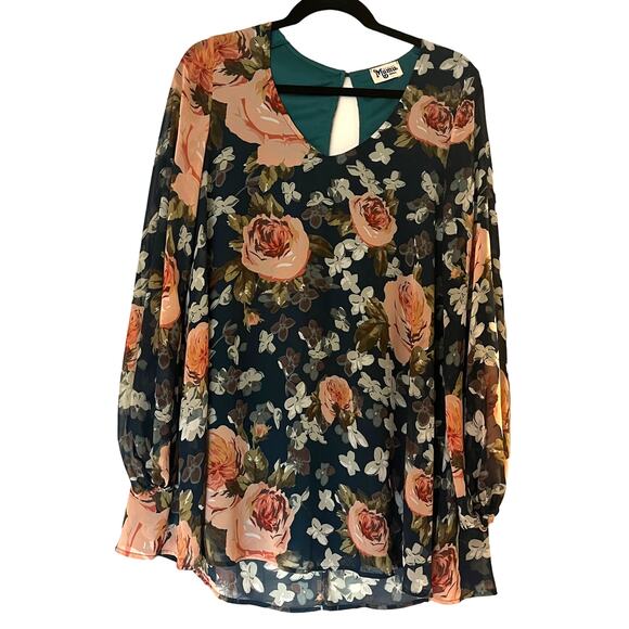 Show Me Your Mumu Teal and Pink Floral Dress Size Small - Picture 1 of 6